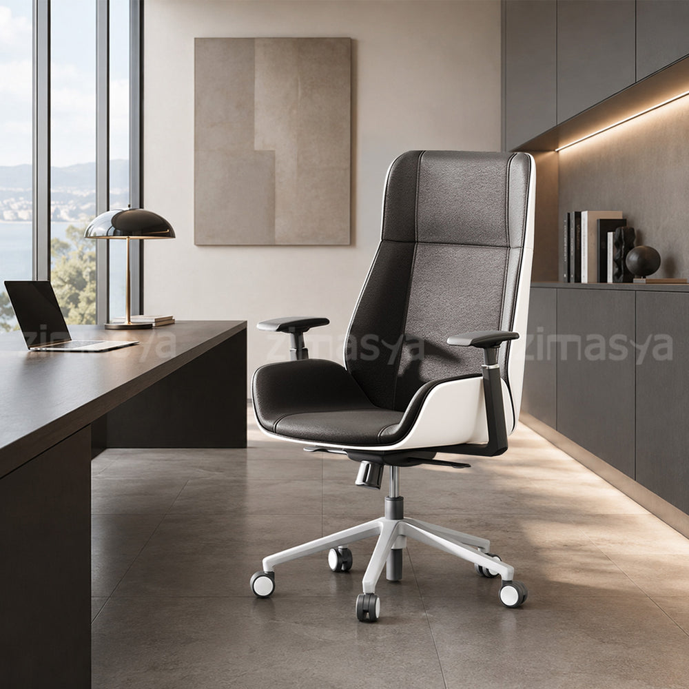 High-Back Office Chair with Adjustable Armrests, Recline, Swivel & Quiet Casters (Stock Items)