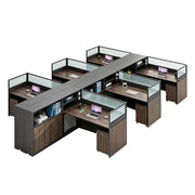 Modern L-Shaped Office Desk with Storage Cabinet and Privacy Panel