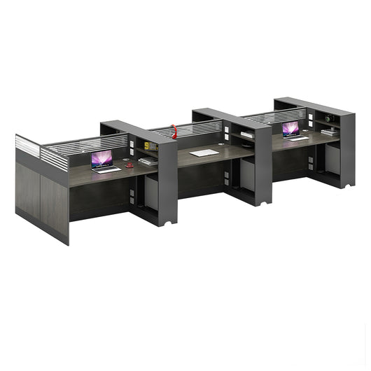 Modern Office Workstation with Storage Shelf and Privacy Panel Zimasya