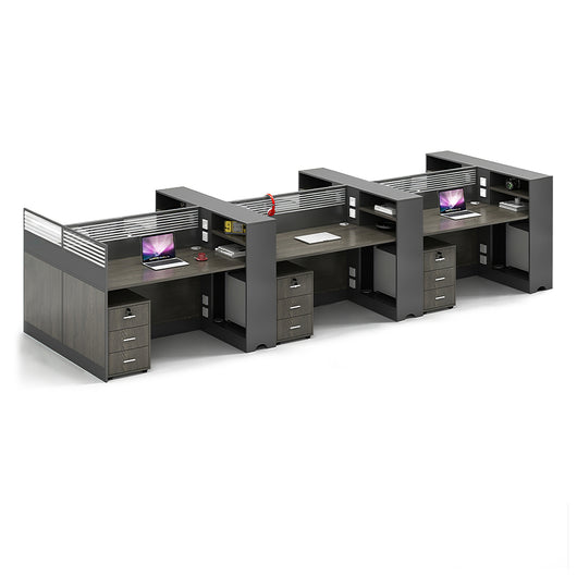 Modern Office Workstation with Storage Shelf and Privacy Panel Zimasya