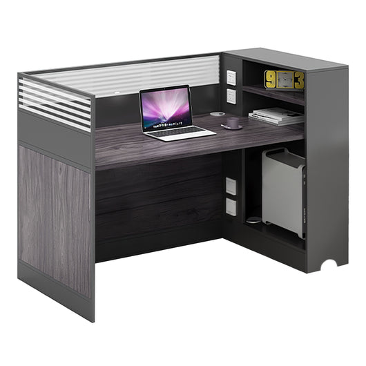 Modern Office Workstation with Storage Shelf and Privacy Panel Zimasya
