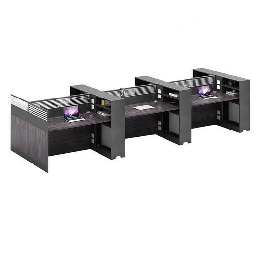 Modern Office Workstation with Storage Shelf and Privacy Panel Zimasya