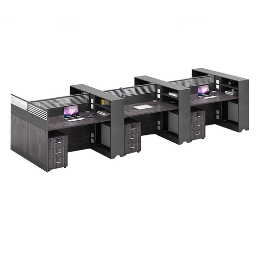 Modern Office Workstation with Storage Shelf and Privacy Panel Zimasya