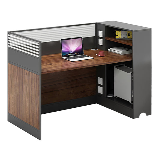 Modern Office Workstation with Storage Shelf and Privacy Panel Zimasya