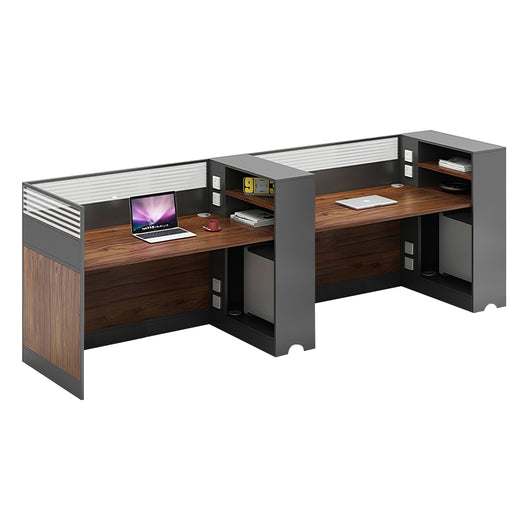 Modern Office Workstation with Storage Shelf and Privacy Panel Zimasya