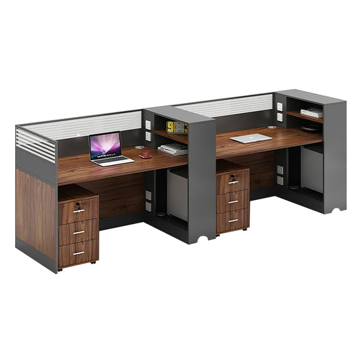 Modern Office Workstation with Storage Shelf and Privacy Panel Zimasya