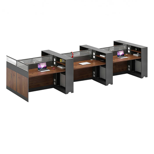 Modern Office Workstation with Storage Shelf and Privacy Panel Zimasya