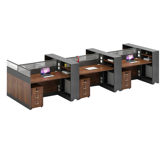 Modern Office Workstation with Storage Shelf and Privacy Panel Zimasya