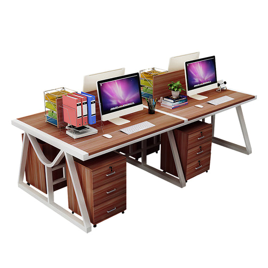 Minimalist Face-to-Face Office Desk with Mobile Storage Cabinet Zimasya