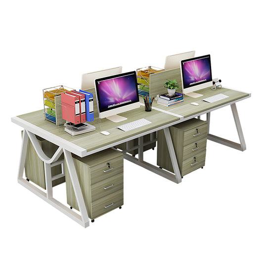 Minimalist Face-to-Face Office Desk with Mobile Storage Cabinet Zimasya