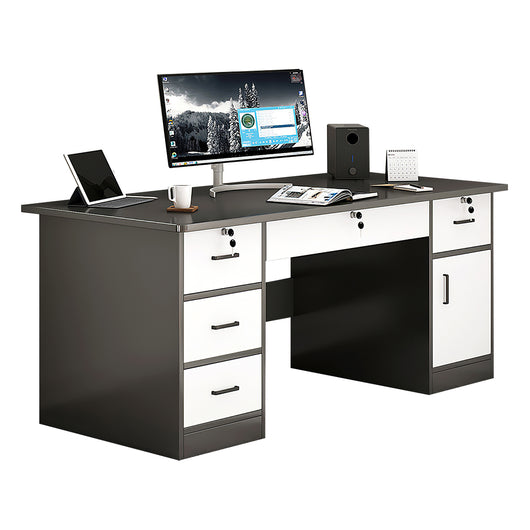 Minimalist Computer Desk with Storage Drawers for Home and Office Zimasya