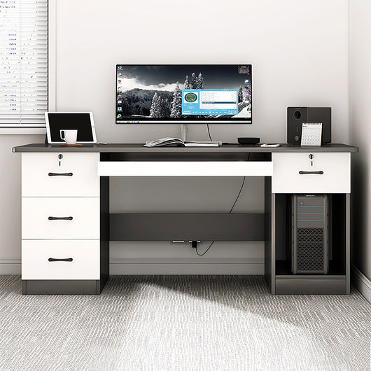 Minimalist Computer Desk with Storage Drawers for Home and Office Zimasya