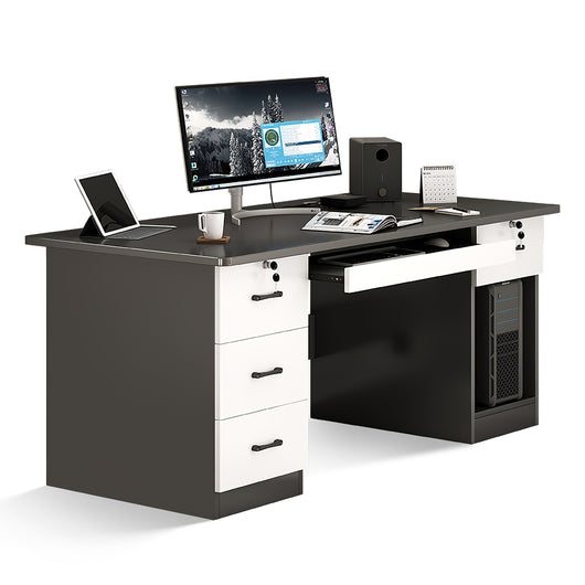 Minimalist Computer Desk with Storage Drawers for Home and Office Zimasya