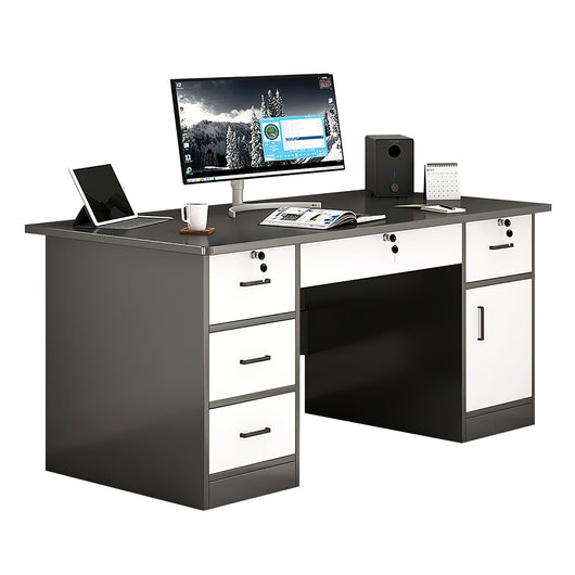 Minimalist Computer Desk with Storage Drawers for Home and Office Zimasya