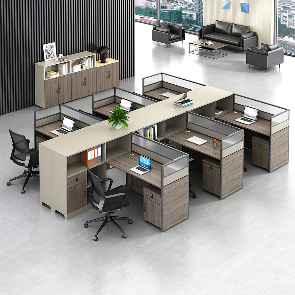Modern office desk front view