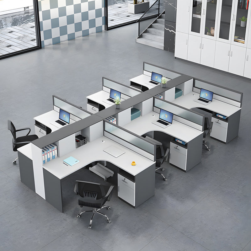 L-Shaped office desk front view