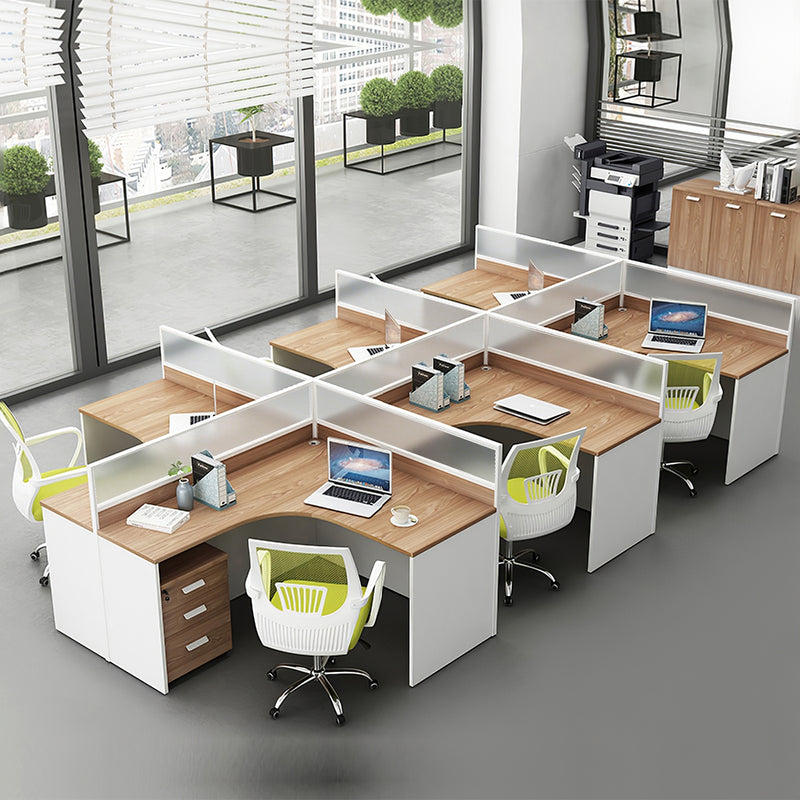 Minimalist Employee Desk with Partition Panel for Office