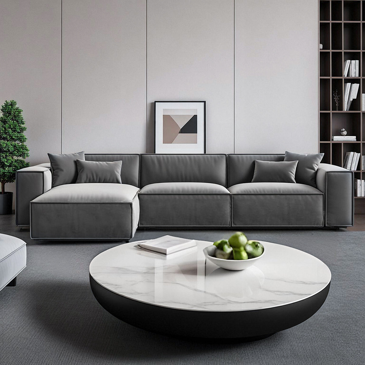 Modern Sofa with CARB-Compliant, Latex Seat & Armrests for Living Room