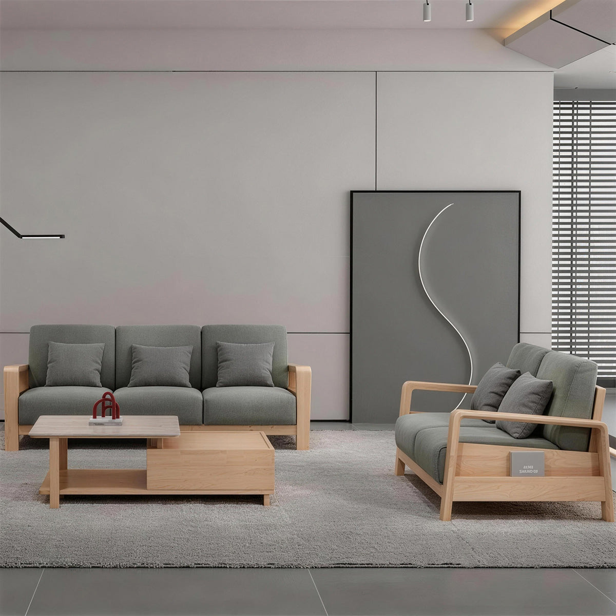 Modern Sofa with Solid Wood, Ergonomic & CARB-Compliant for Living Room