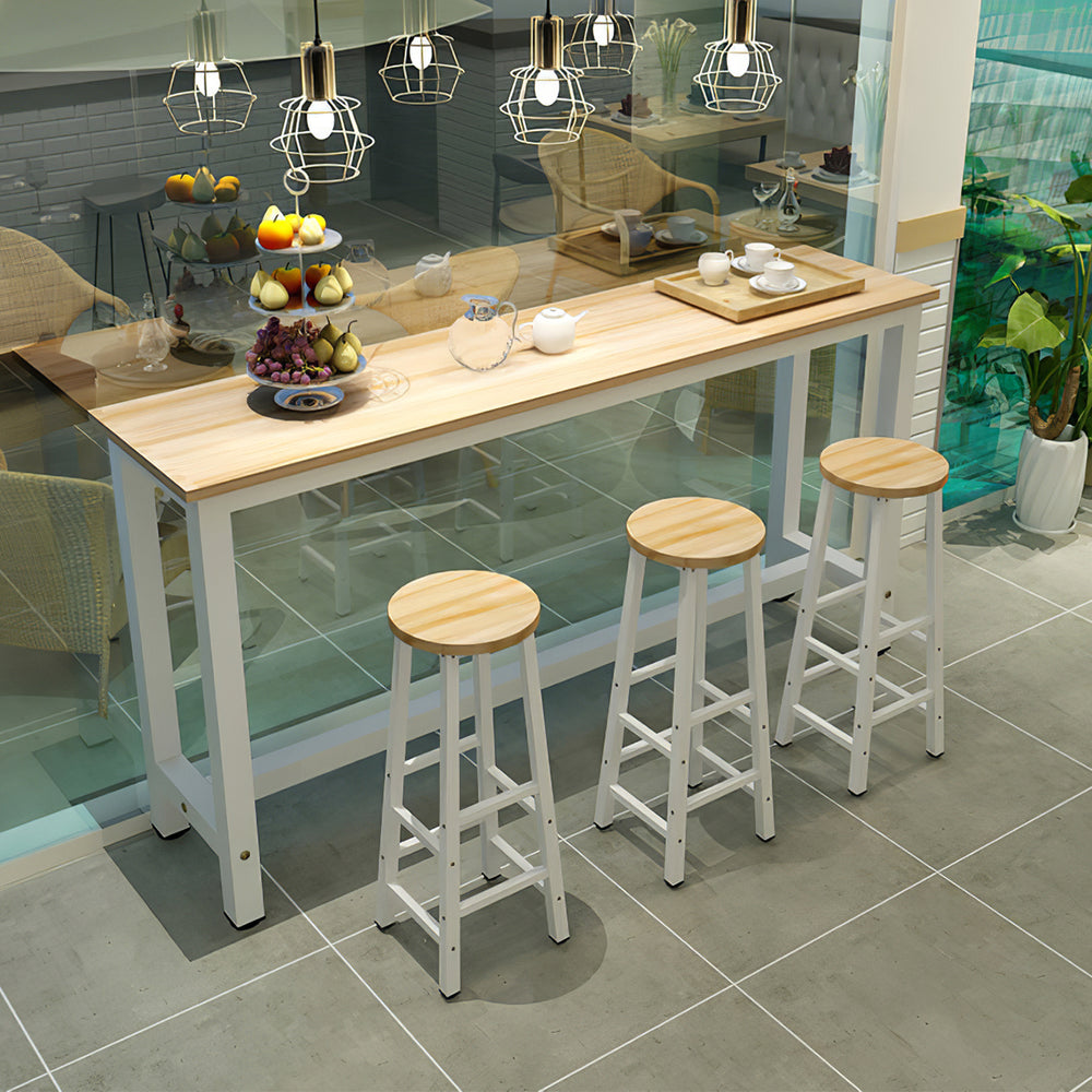 Modern Wall-Mounted Bar Table with High Stools