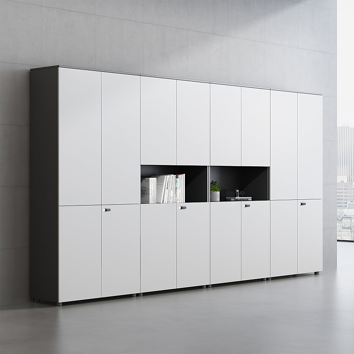 Minimalist Wooden Office Storage Cabinet with Combination Lock