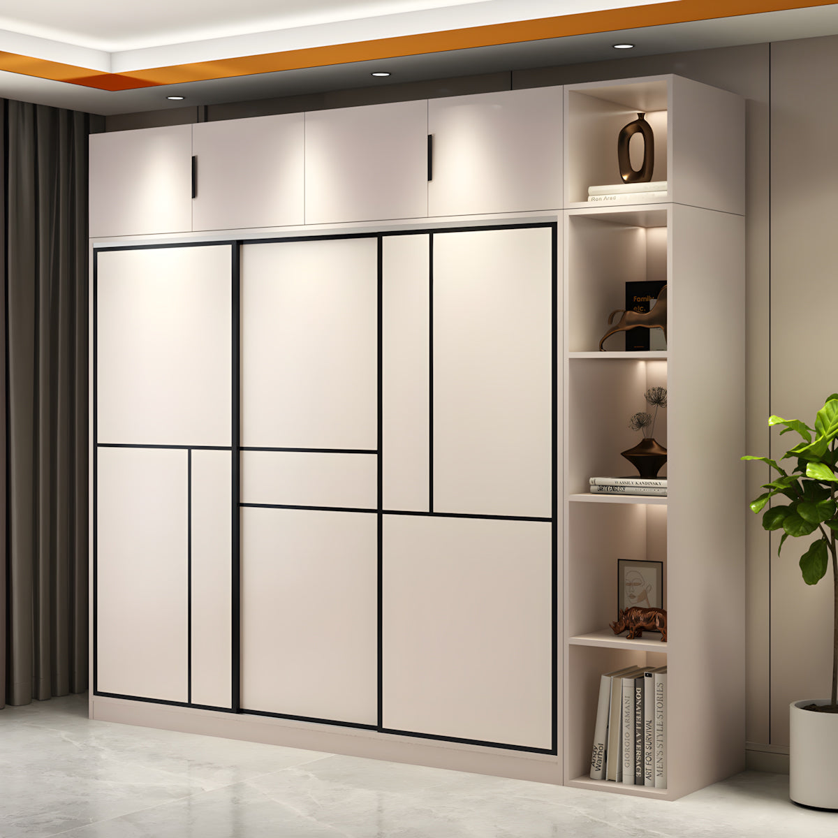 Minimalist Sliding Door Wardrobe for Small Spaces Bedroom Storage