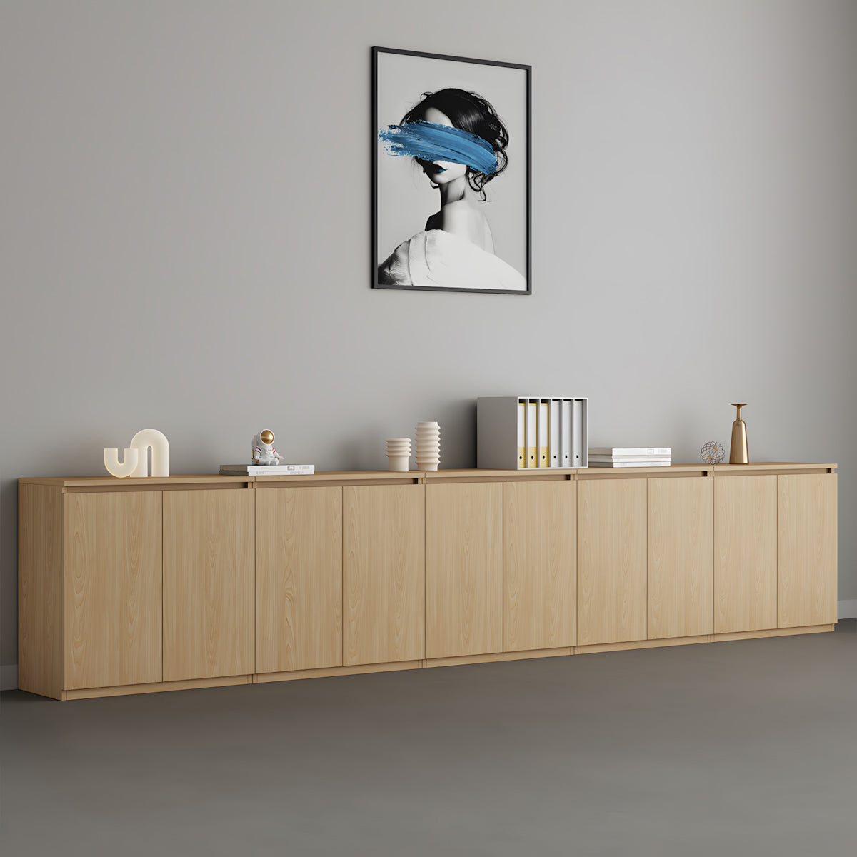 Minimalist Storage Cabinet with Handle-Free Design for Office or Conference Room