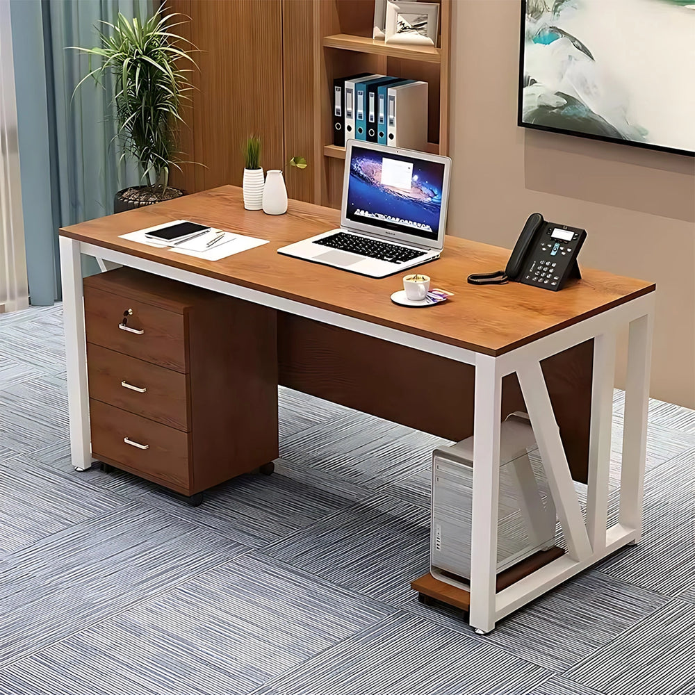 Executive Desk with Mobile Storage Cabinet, Cable Grommet and Modesty Panel