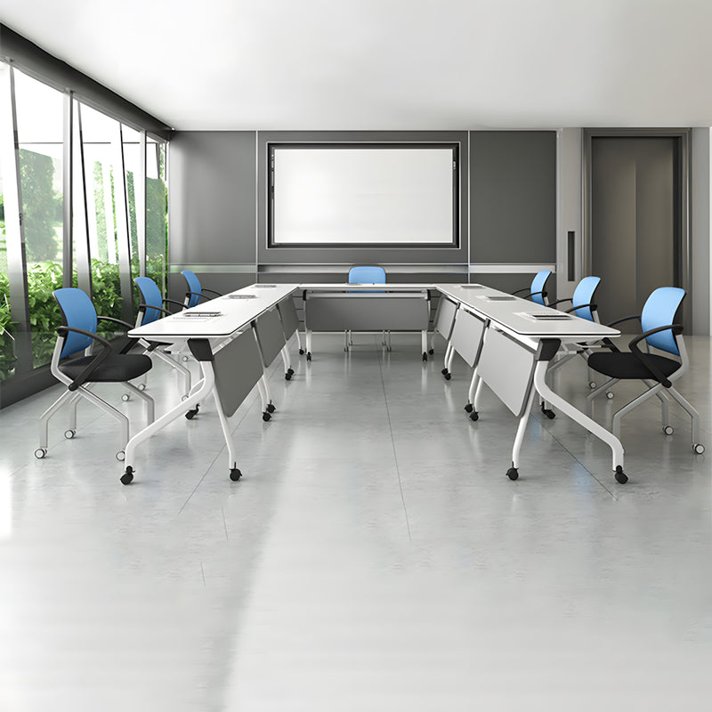 Portable Foldable Modular Conference Table with Caster Wheels