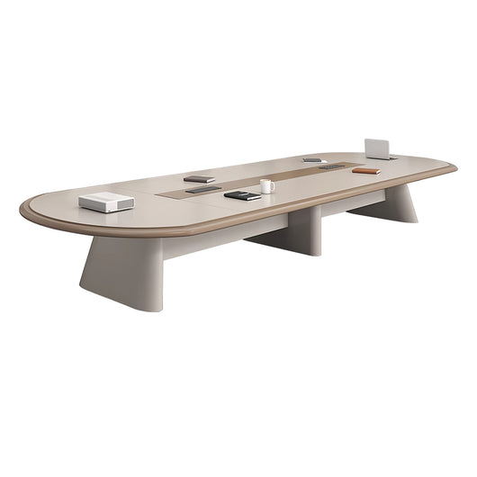 Stylish Oval Conference Table for Office with Power Management Box Zimasya