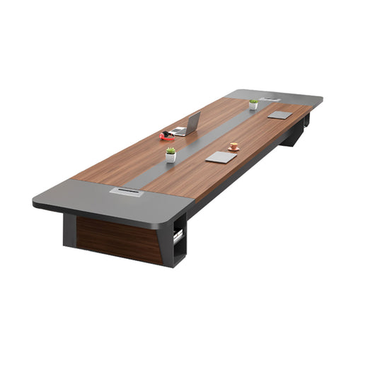 Modern Rectangular Conference Table with Under-Desk Storage for Office Zimasya