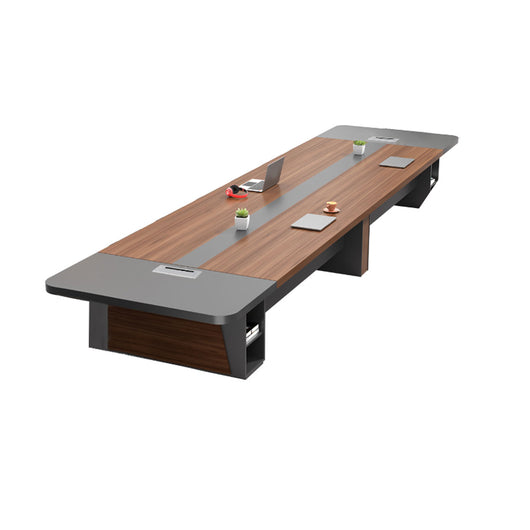 Modern Rectangular Conference Table with Under-Desk Storage for Office Zimasya