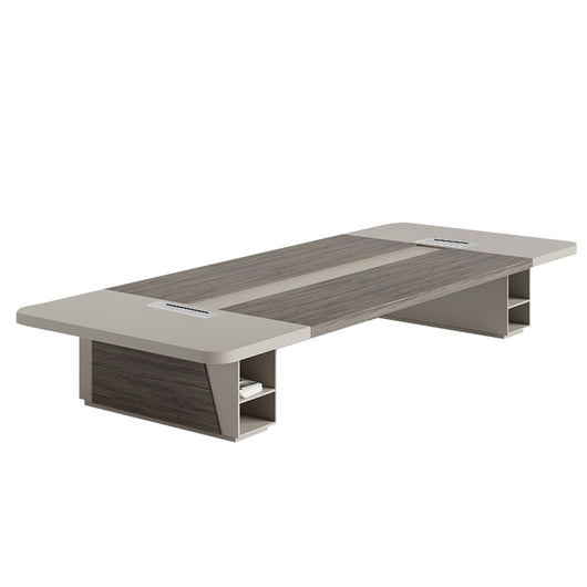Modern Rectangular Conference Table with Under-Desk Storage for Office Zimasya