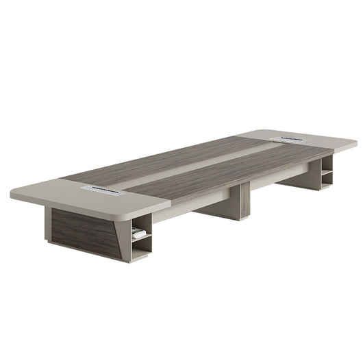 Modern Rectangular Conference Table with Under-Desk Storage for Office Zimasya