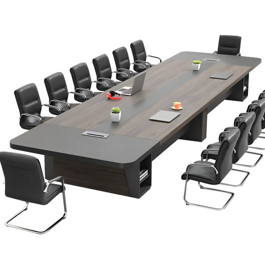 Modern Rectangular Conference Table with Under-Desk Storage for Office Zimasya