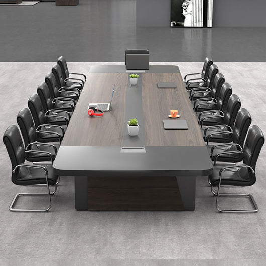 Modern Rectangular Conference Table with Under-Desk Storage for Office Zimasya