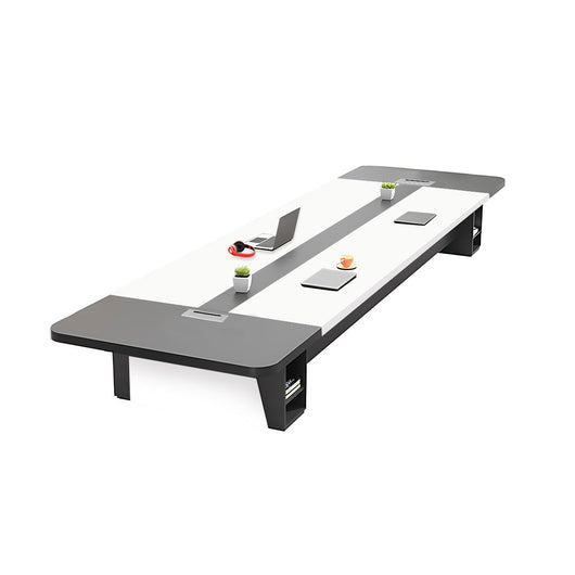Modern Rectangular Conference Table with Under-Desk Storage for Office Zimasya