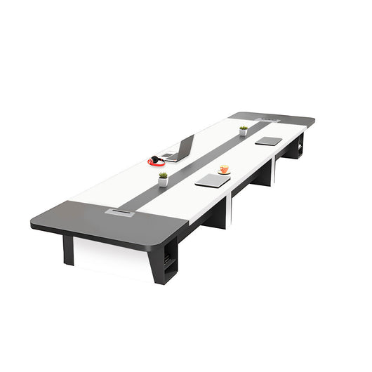 Modern Rectangular Conference Table with Under-Desk Storage for Office Zimasya