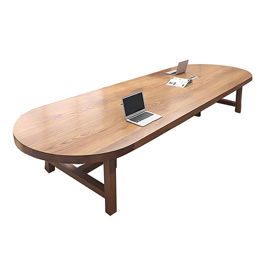 Modern Solid Wood Oval Conference Table for Office Meetings & Discussions Zimasya