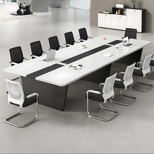Modern Rectangular Conference Table with Cable Management Box for Office Zimasya