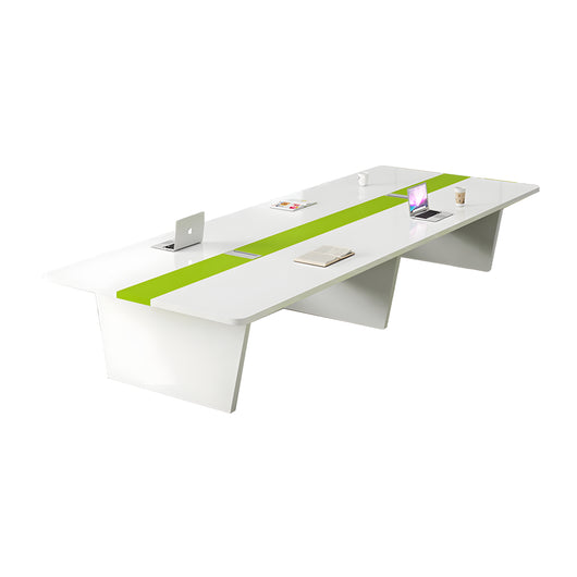 Modern Rectangular Conference Table with Cable Management Box for Office Zimasya