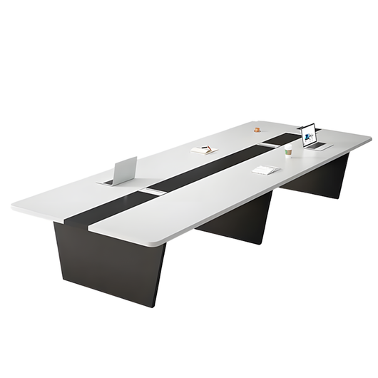 Modern Rectangular Conference Table with Cable Management Box for Office Zimasya