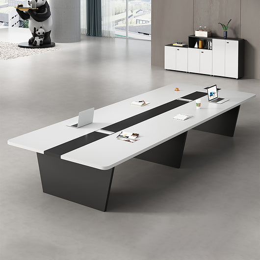 Modern Rectangular Conference Table with Cable Management Box for Office Zimasya