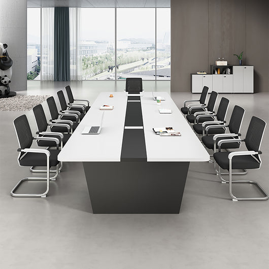 Modern Rectangular Conference Table with Cable Management Box for Office Zimasya