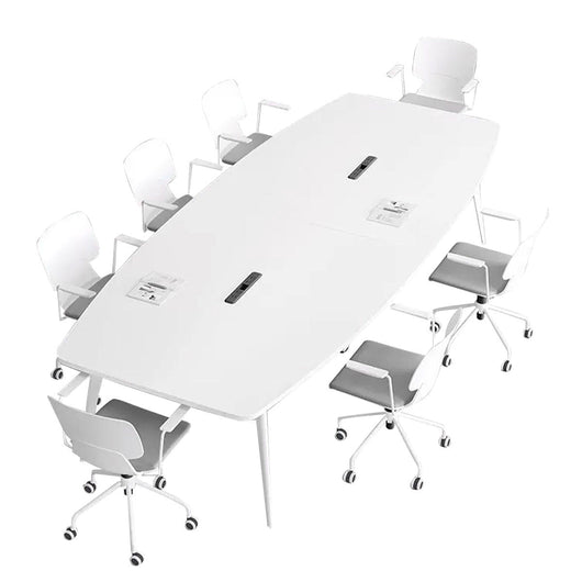 Modern White Boat-Shaped Conference Table for Business Negotiation & Reception Area Ziamsya