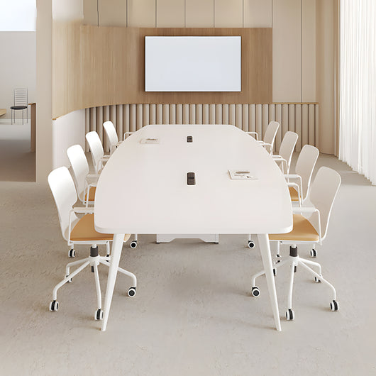 Modern White Boat-Shaped Conference Table for Business Negotiation & Reception Area Ziamsya