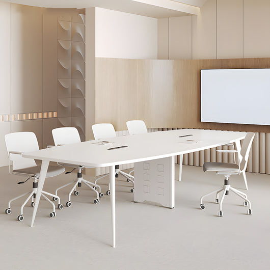 Modern White Boat-Shaped Conference Table for Business Negotiation & Reception Area Ziamsya