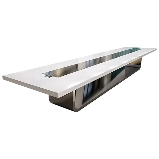 Luxury White Lacquer Conference Table for Large Office Conference Room Zimasya