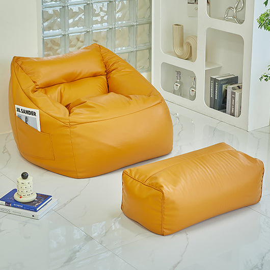 Modern PU Leather Accent Chair with Side Pocket and Zipper Design Zimasya