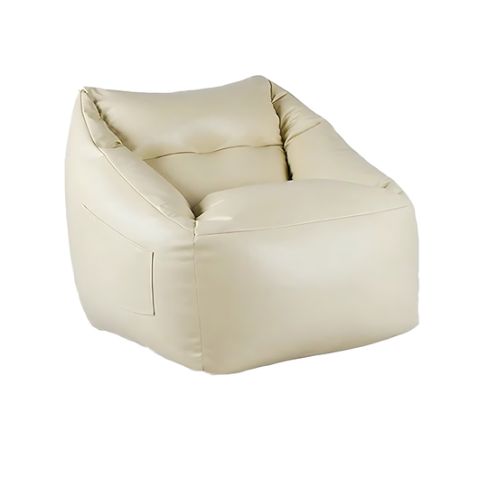 Modern PU Leather Accent Chair with Side Pocket and Zipper Design Zimasya